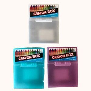Crayon Boxes with Hinged Lids & Snap Closure, Three (3) Boxes